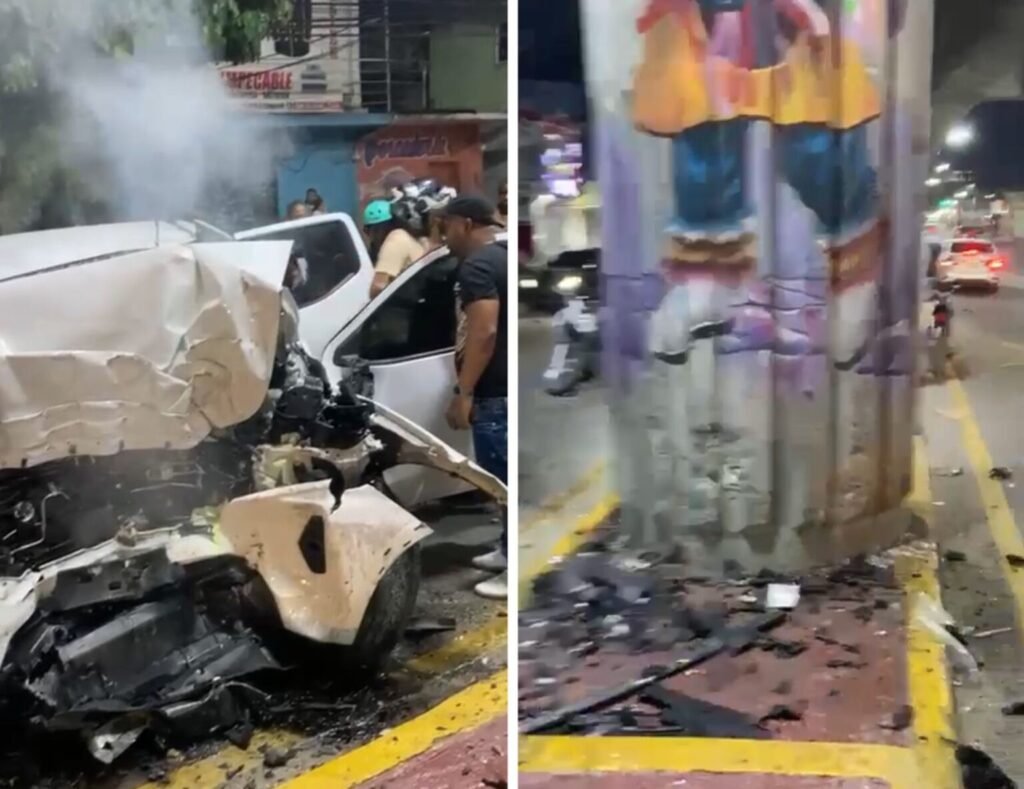 Carro choca columna del Metro y deja muertos y heridos