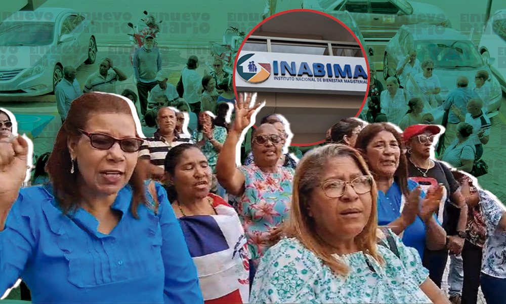 Maestros pensionados y jubilados protestan frente a Inabima por descuento de 4%