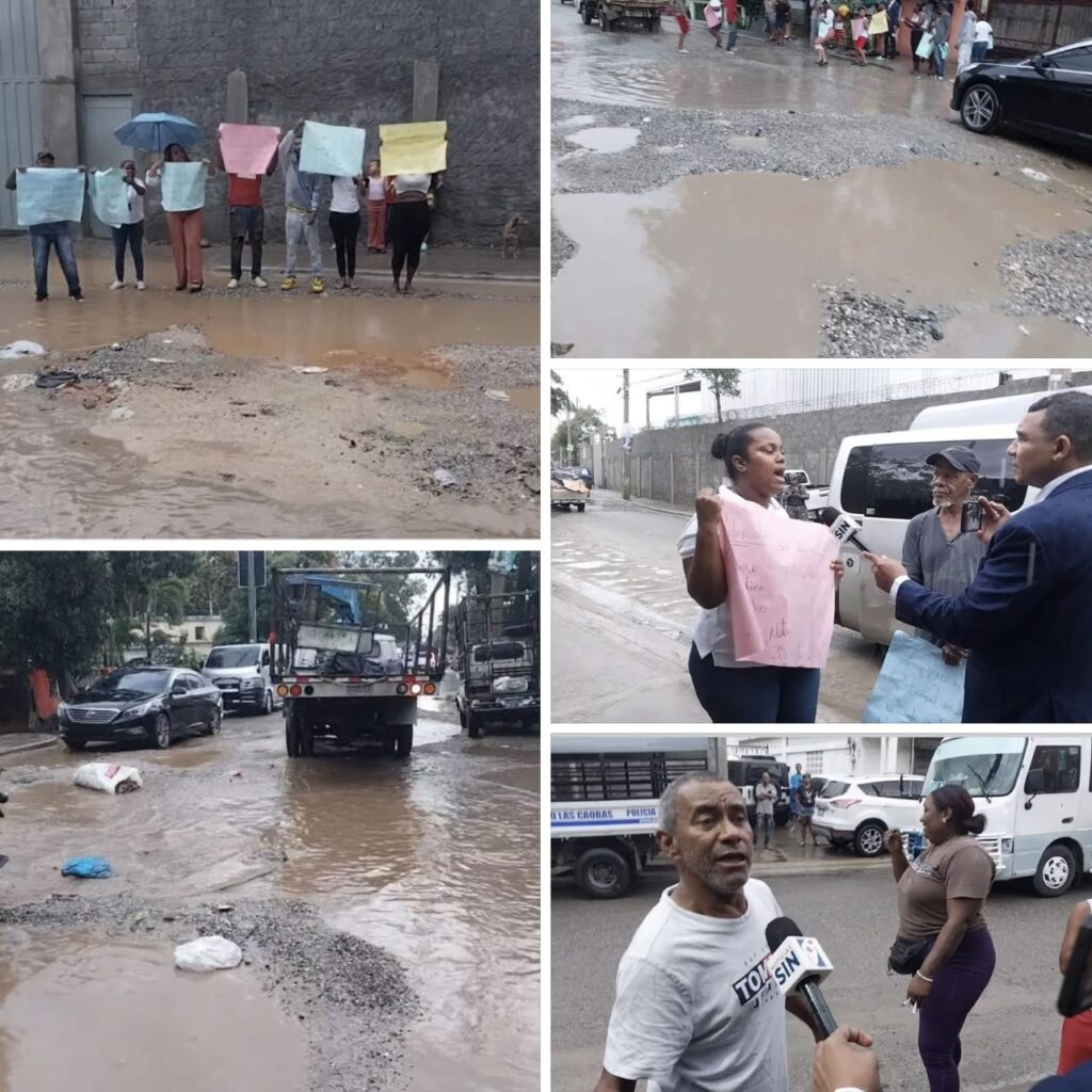 Realizan protesta por el Arreglo de las Calles en el Sector Buena Noche de Manoguayabo