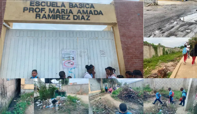 Entre baches, lodo y aguas residuales: Se las arreglan estudiantes para acudir a la escuela María Amada Ramírez Díaz