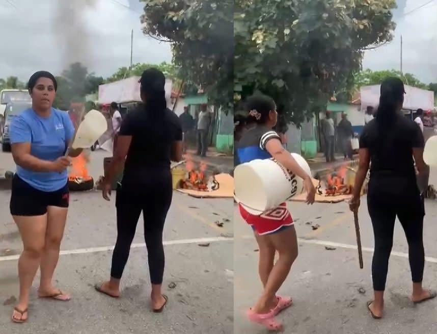 Mujeres del distrito Arroyo al Medio paralizan el tránsito en protesta por la falta de agua potable
