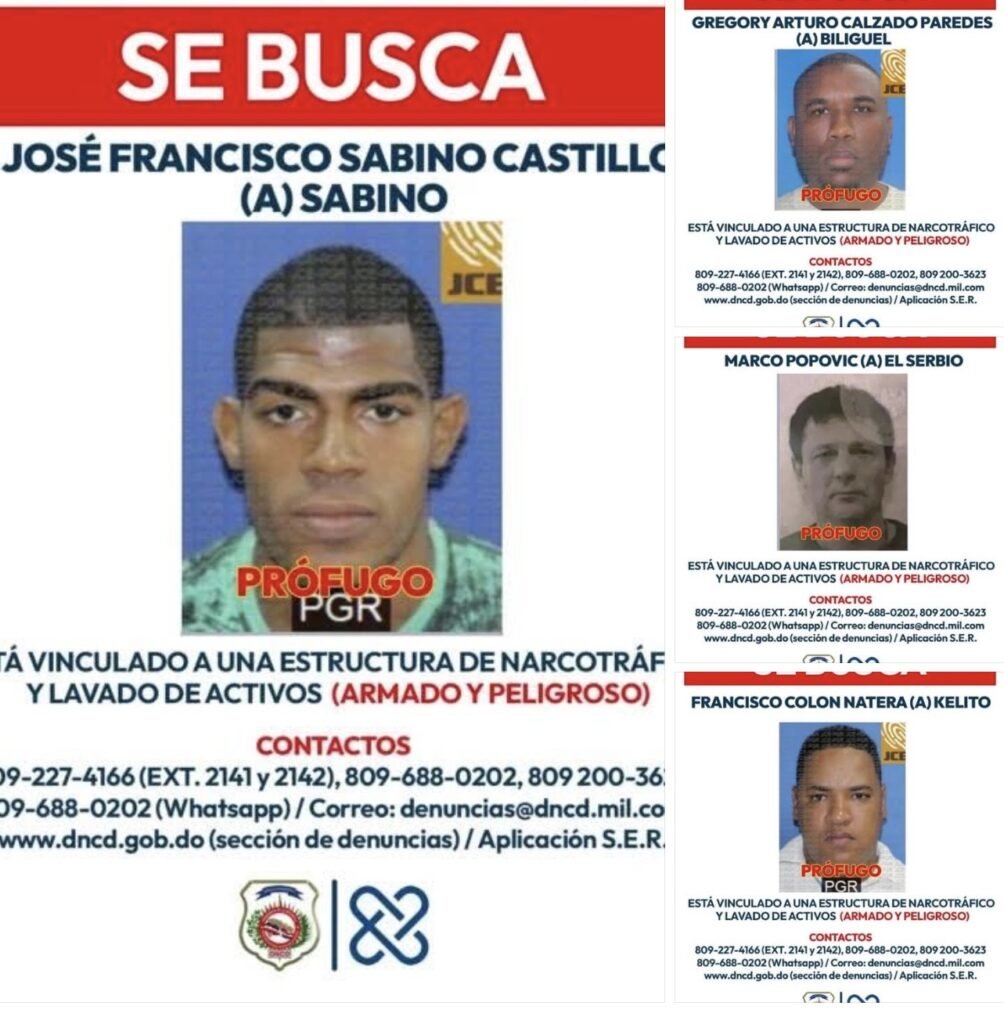 Autoridades buscan a cuatro hombres vinculados a red de lavado de activos provenientes narcotráfico