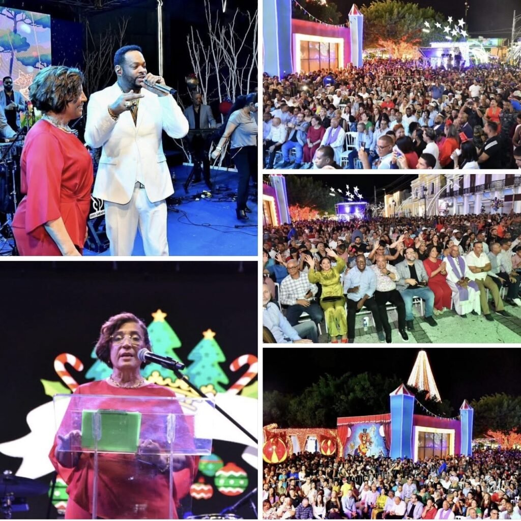 La Alcaldesa de La Vega Inaugura el Mágico Parque de la Navidad con un Espectacular Encendido de Luces