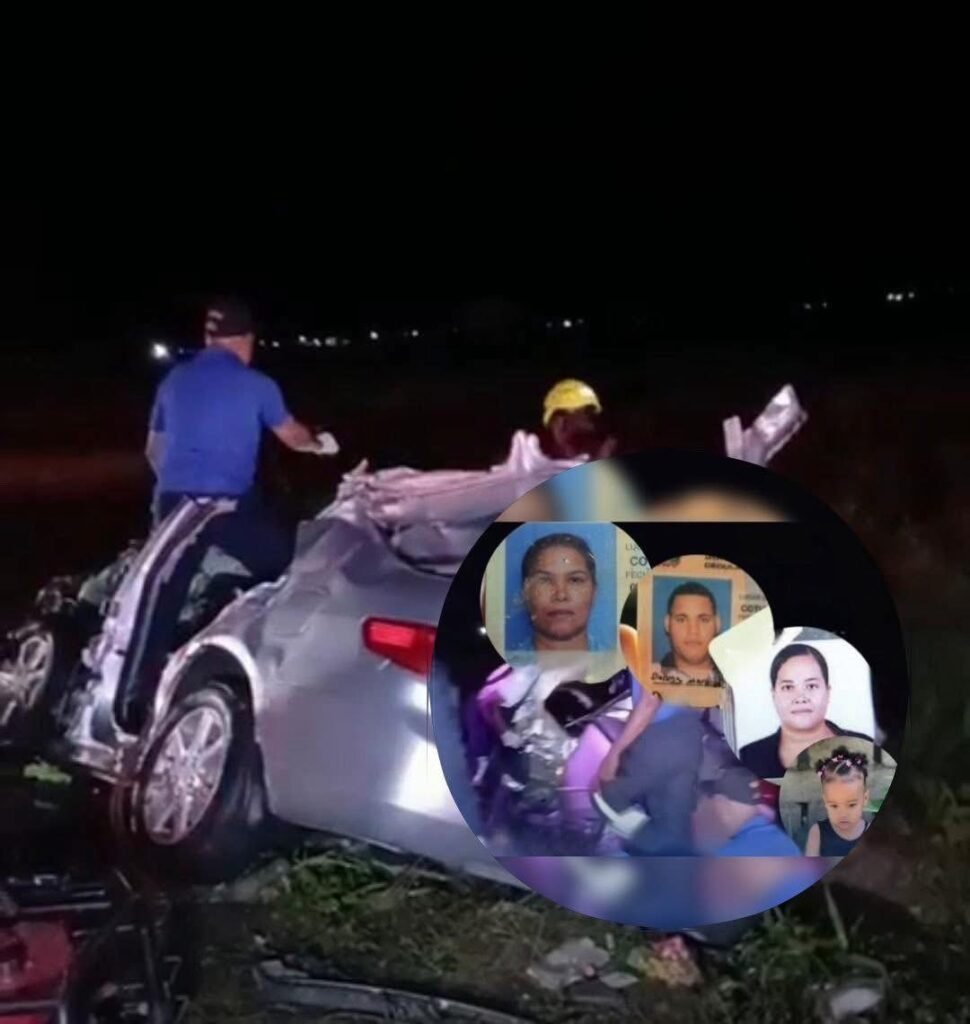 “Tragedia en la Autopista Duarte: cuatro miembros de una misma familia pierden la vida en accidente cerca de Bonao.”