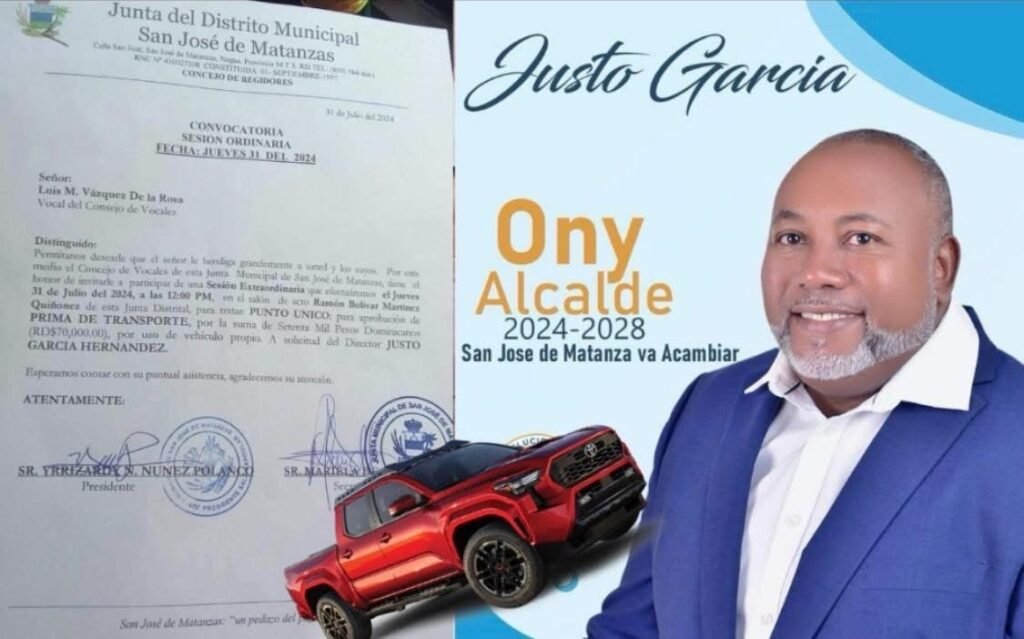 Denuncian pago de RD$70 mil mensuales por uso de vehículo del director distrital en San José de Matanzas