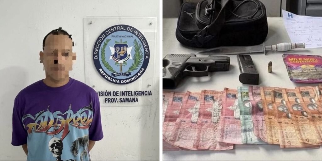 Operativo en Las Terrenas: ocupan pistola, presunta marihuana, dinero y arma blanca durante allanamiento