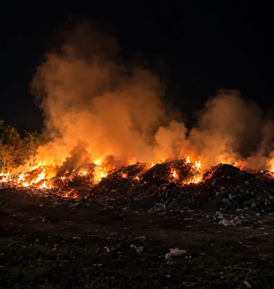 Investigan posible acción intencional en incendio del vertedero de El Factor y El Pozo